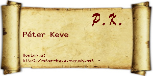 Péter Keve névjegykártya