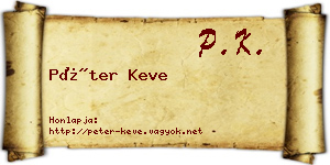 Péter Keve névjegykártya